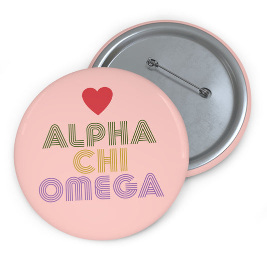 Alpha Chi Omega Retro Button