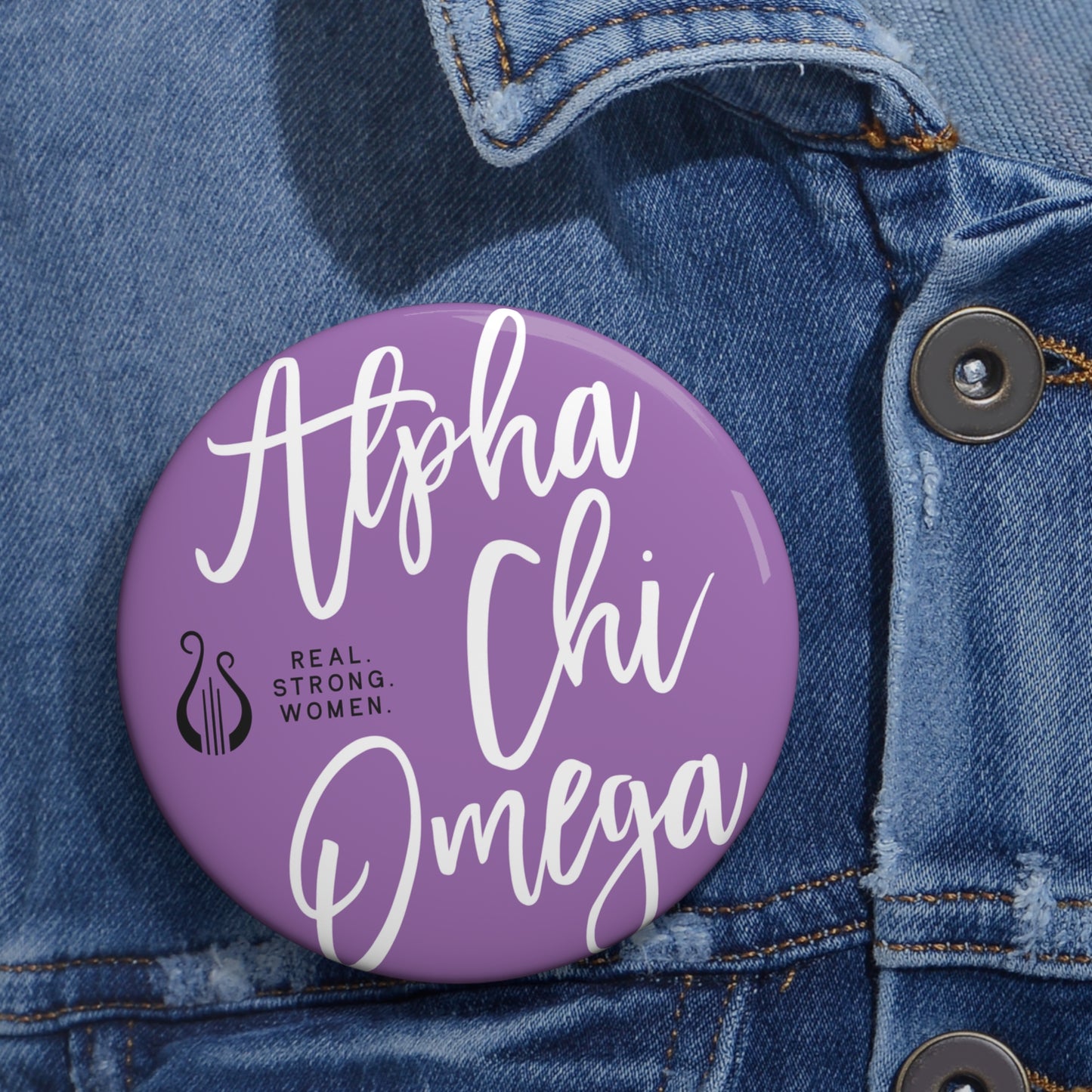 Alpha Chi Omega Fancy Button