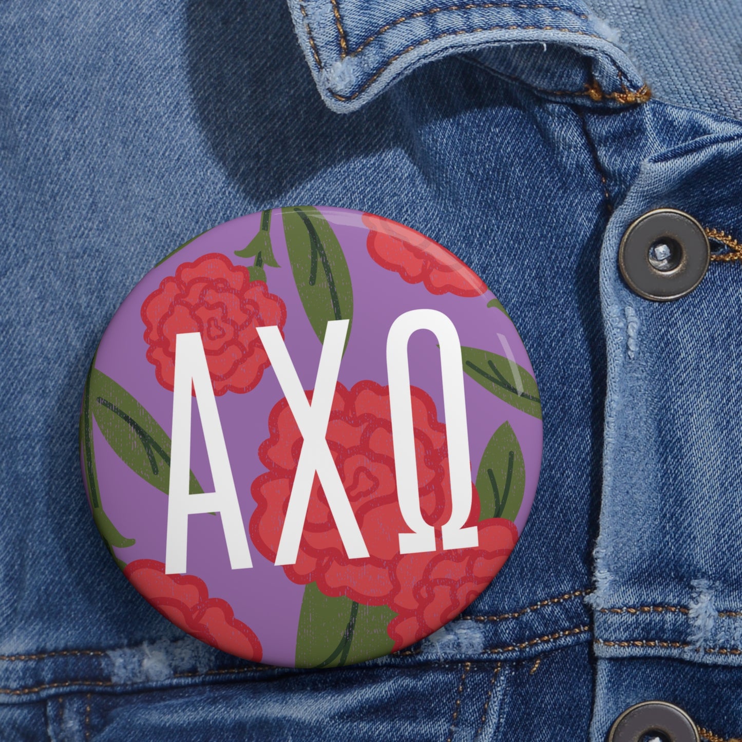 Alpha Chi Omega Flower Button