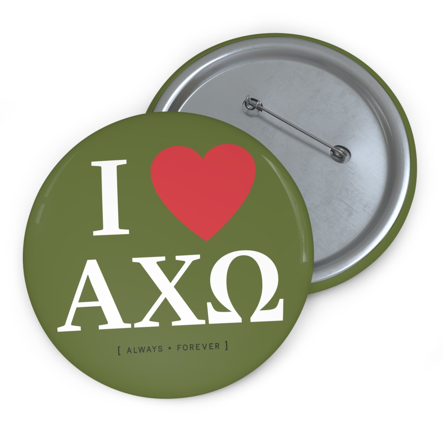 I Heart Alpha Chi Omega Button